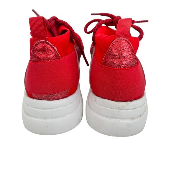 Roberto Cavalli Red Chunky Sock Sneakers Sz 11 - Picture 6 of 9